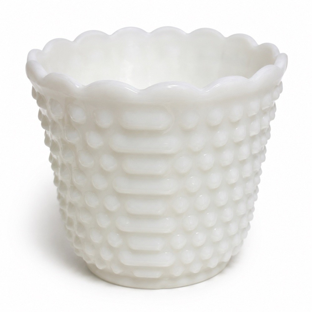 Vintage Anchor Hocking Fire-King White Milk Glass Planter / Jardinière